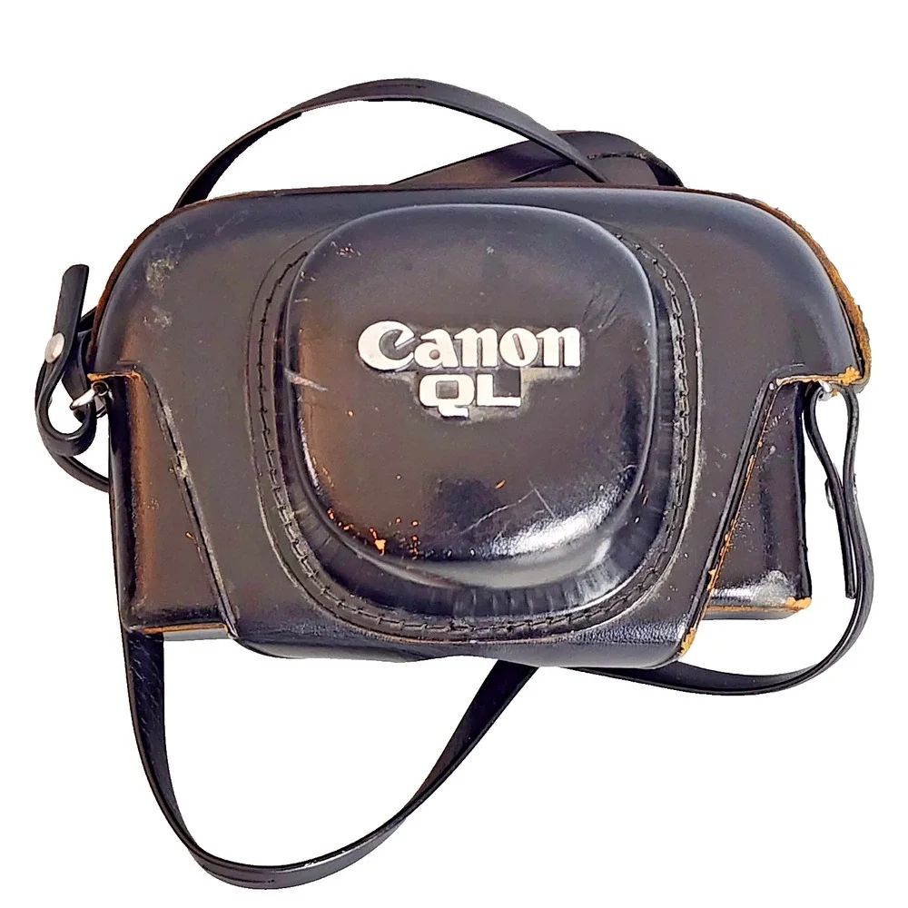 Canon Canonet QL25 Leather Camera Case and Shoulder Strap-Made in Japan